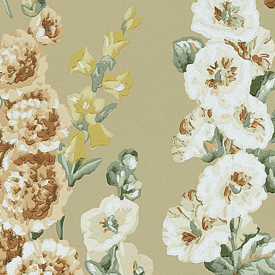 Hollyhocks Gold Metallic / Tan