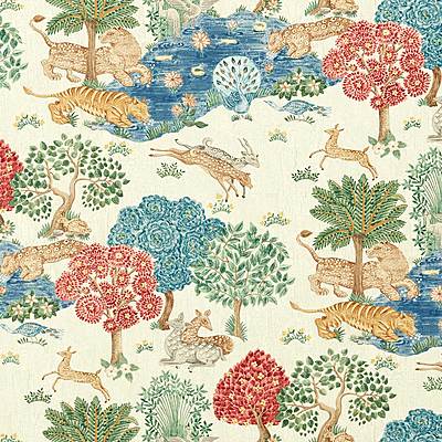 Pamir Garden Cream Indigo Linen