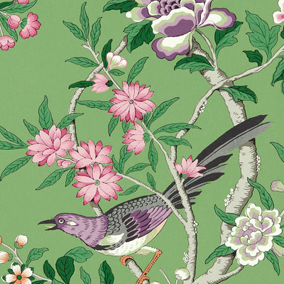 Chinoiserie Hall Chinese Green / Lotus Pink