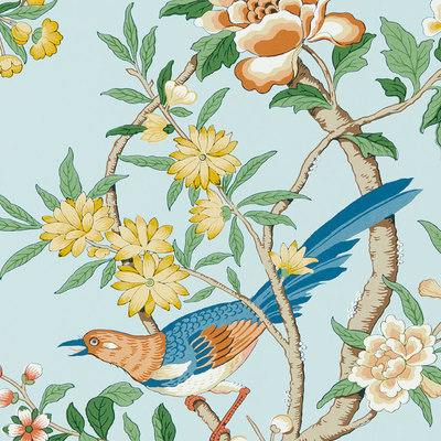 Chinoiserie Hall Dawn Blue / Persimmon