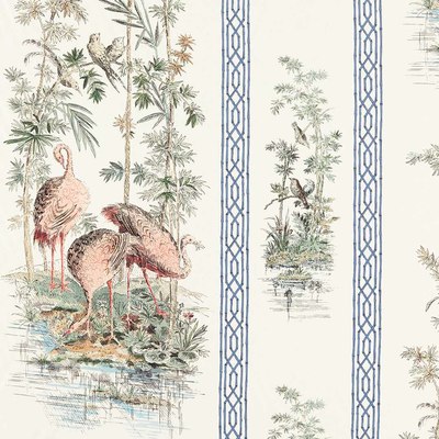 Storks & Thrushes Tuscan Pink / Cobalt