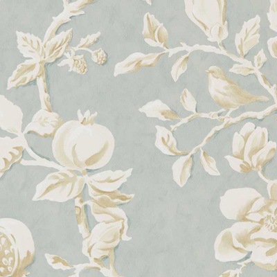 Magnolia & Pomegranate Grey Blue / Parchment