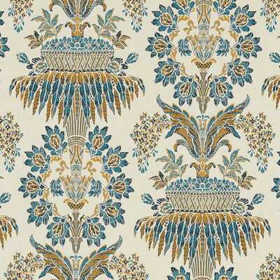 Long Gallery Brocade Teal/Gold