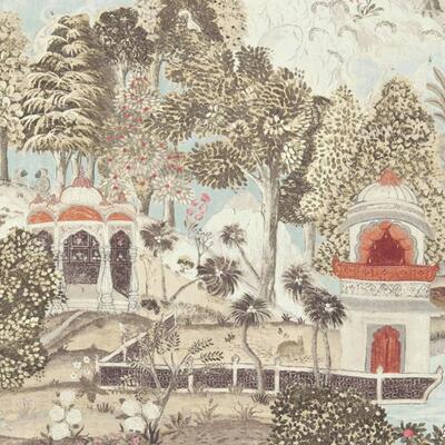 Peacock Garden Linen/Silver