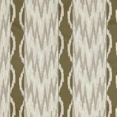 Embroidered Ikat Stripe Green Stone
