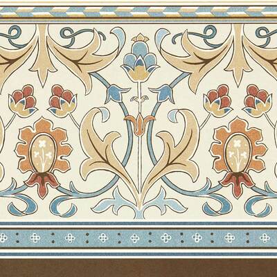 Ornamental Frieze Linen/Woad