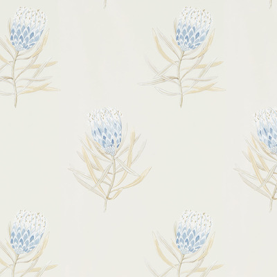 Protea Flower China Blue/Canvas
