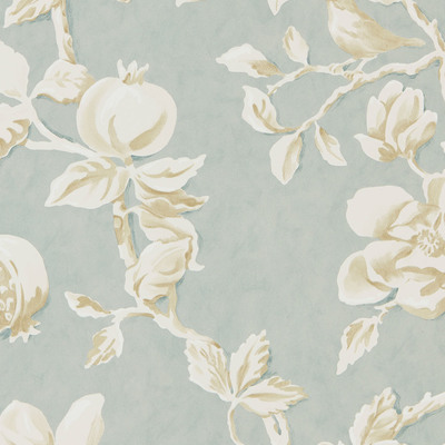 Magnolia and Pomegranate Grey Blue/Parchment