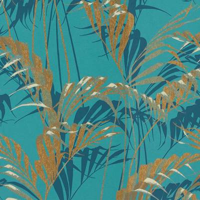 Palm house Teal/gold