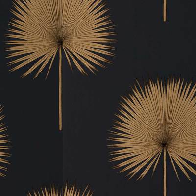 Fan palm Charcoal/gold