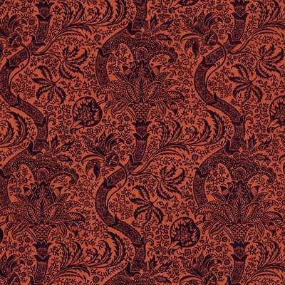 Indian Flock Velvet Russet / Mulberry