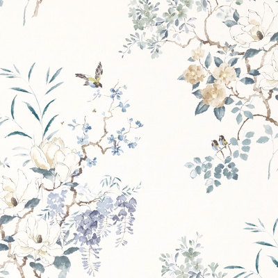 Magnolia & Blossom Linen Mineral/Teal